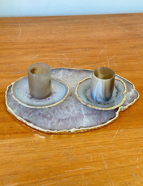 Conjunto de Xícaras de Pedra especiais com Base